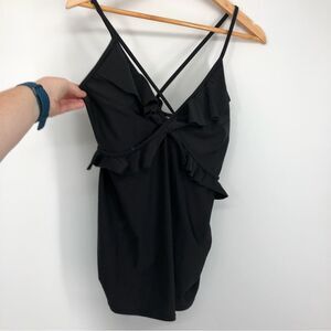 Motherhood Maternity Tankini Womens Medium Black Strappy